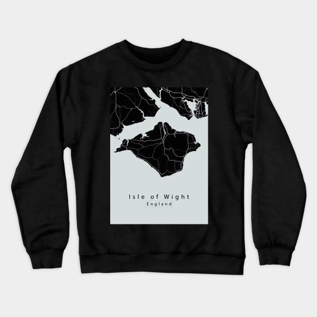 Isle of Wight England Island Map dark Crewneck Sweatshirt by Robin-Niemczyk